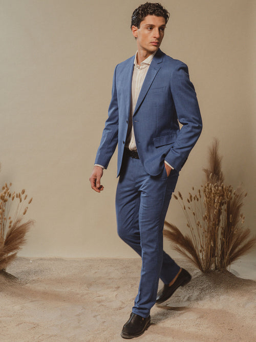 Abito uomo in tessuto misto|Colore:Celeste