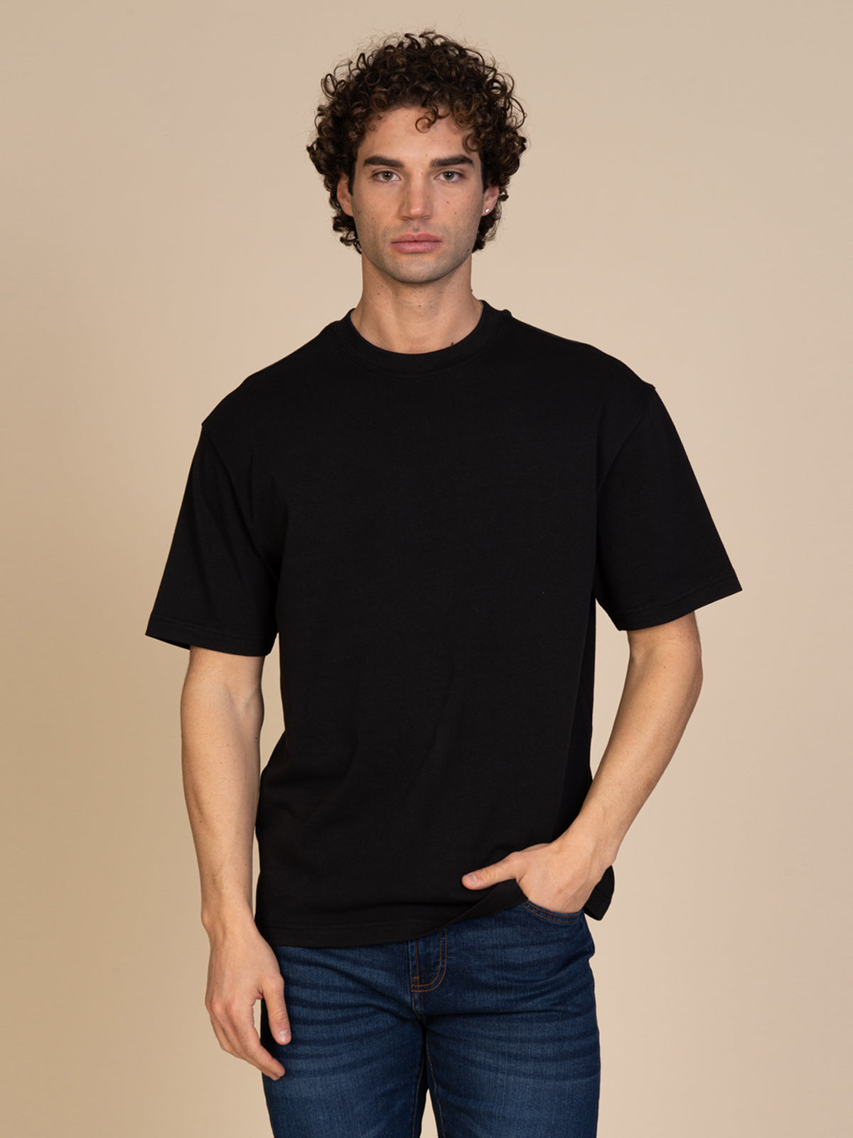 T-Shirt tinta unita|Colore:Nero