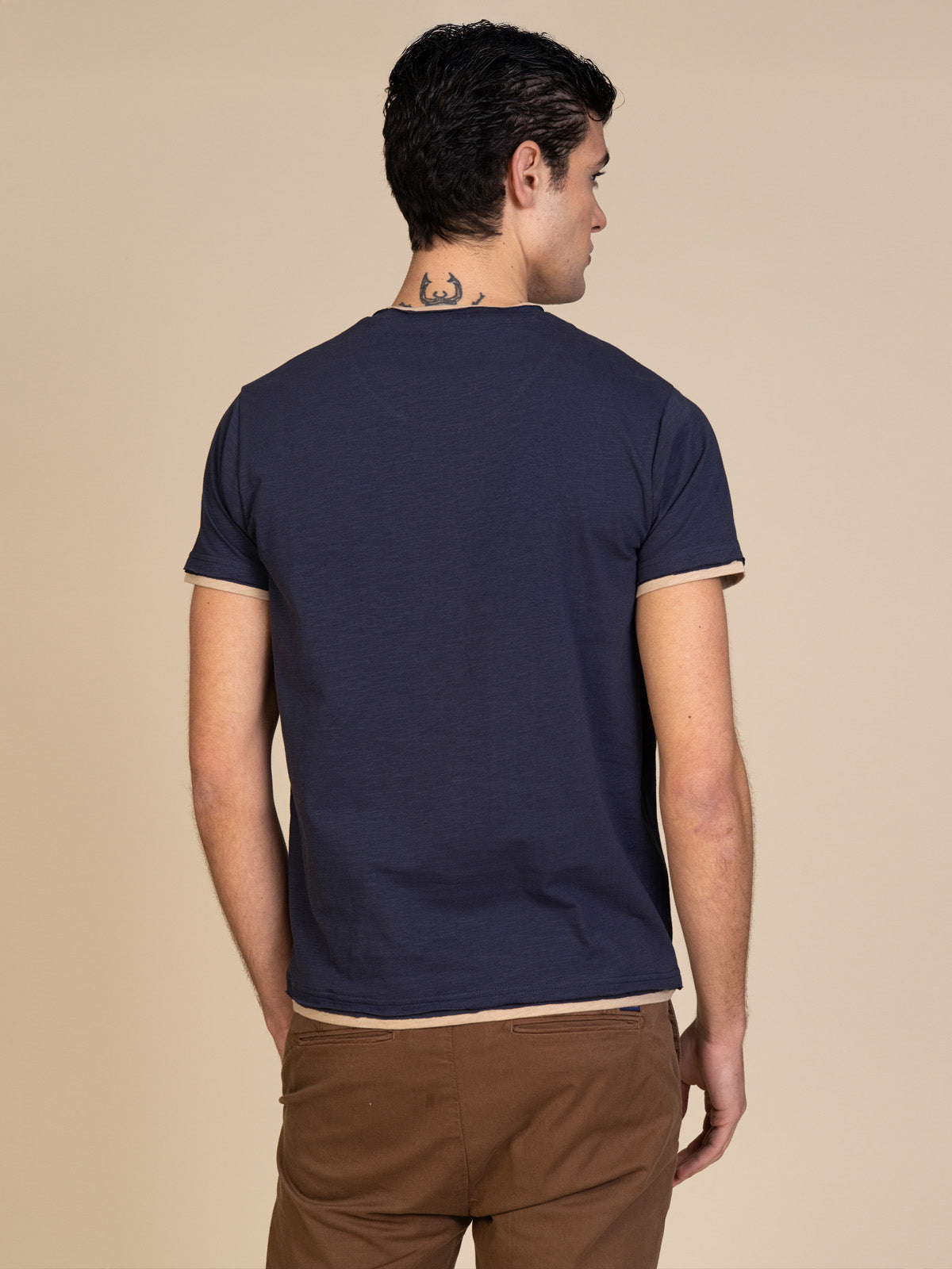 T-Shirt cotone fiammato|Colore:Blu
