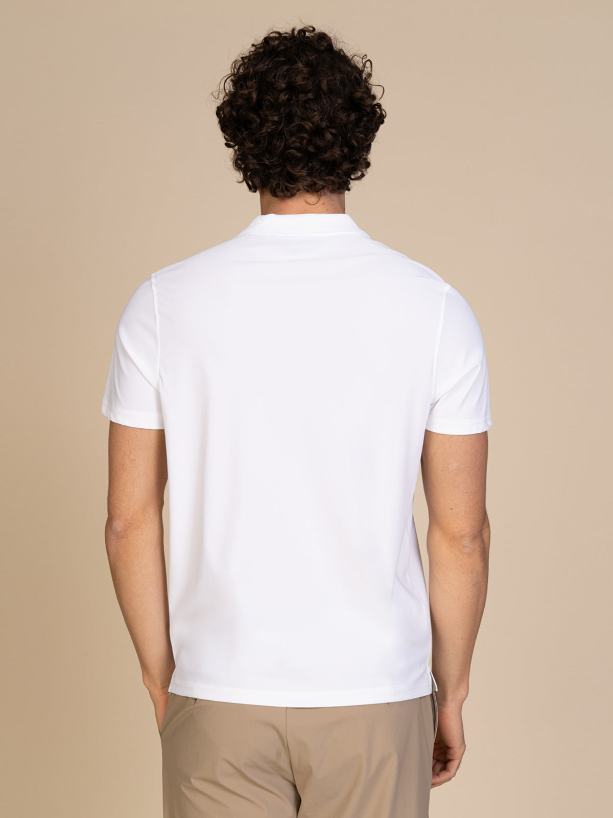 Polo in tessuto liscio|Colore:Bianco