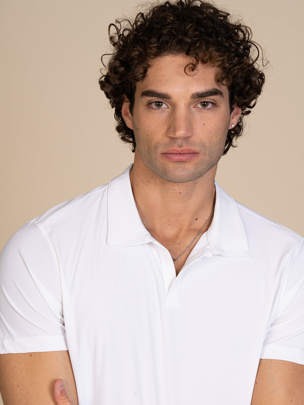 Polo in tessuto liscio|Colore:Bianco