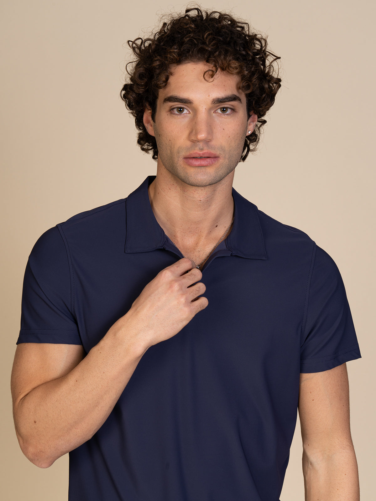 Polo in tessuto liscio|Colore:Blu