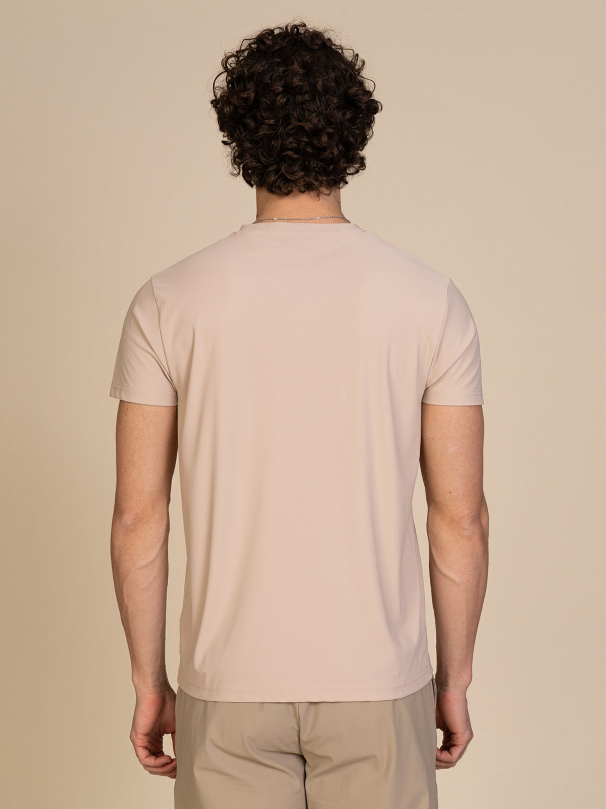 T-Shirt in tessuto tecnico|Colore:Beige