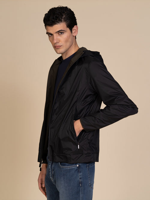 Giubbotto reversibile con cappuccio|Colore:Verde militare