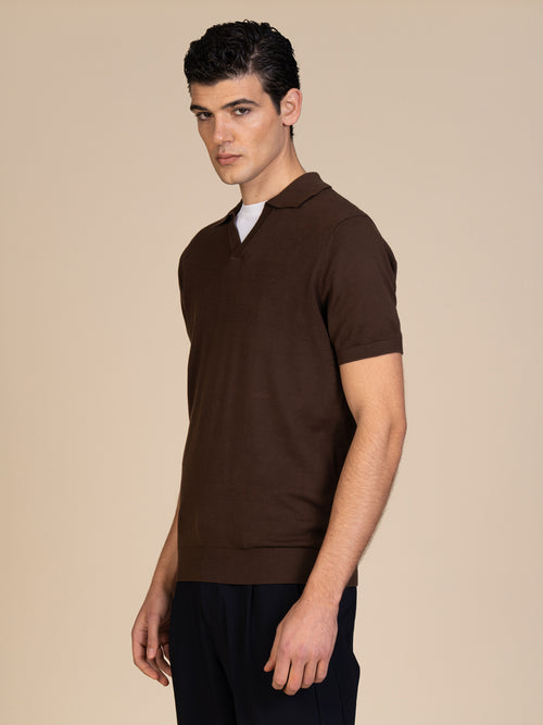 Polo maglia collo derby|Colore:Cacao