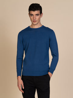 Maglia basic girocollo |Colore:Bluette