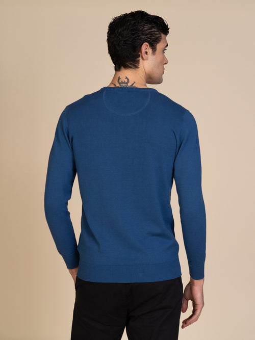 Maglia basic girocollo |Colore:Bluette