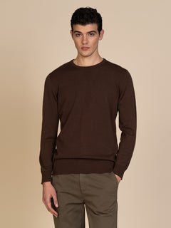 Maglia basic girocollo |Colore:Cacao