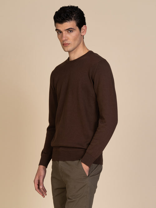 Maglia basic girocollo |Colore:Cacao