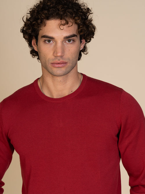 Maglia basic girocollo |Colore:Ciliegia