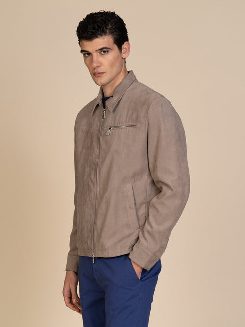 Giubbotto bomber effetto scamosciato|Colore:Sabbia