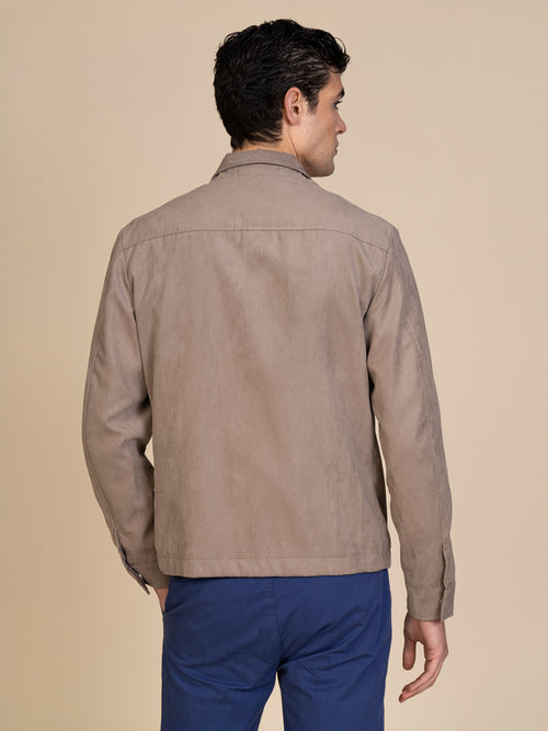 Giubbotto bomber effetto scamosciato|Colore:Sabbia