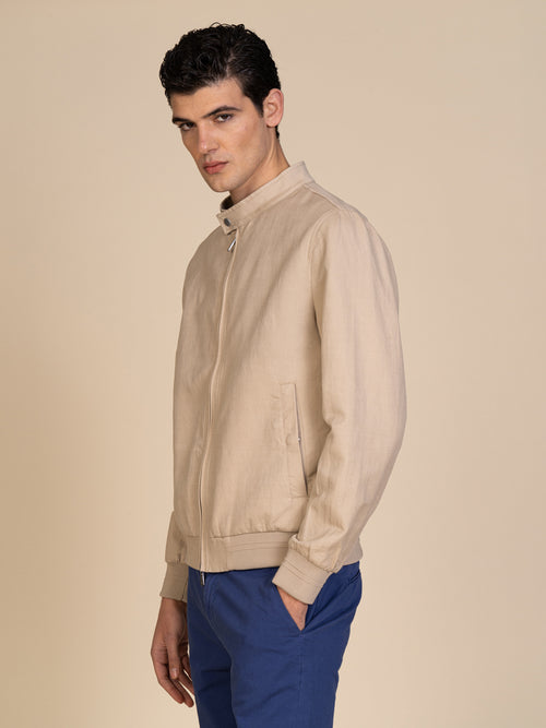 Giubbotto lino e cotone|Colore:Beige