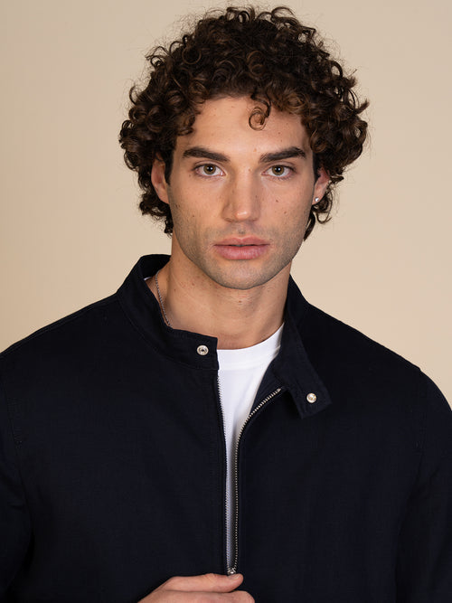 Giubbotto lino e cotone|Colore:Blu