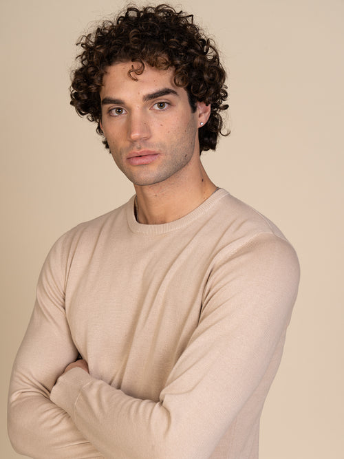 Maglia basic girocollo |Colore:Sabbia