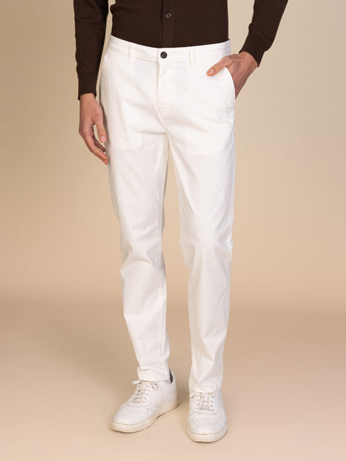 Pantaloni gabardina tasca America|Colore:Bianco