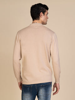 Maglia cardigan in cotone|Colore:Sabbia