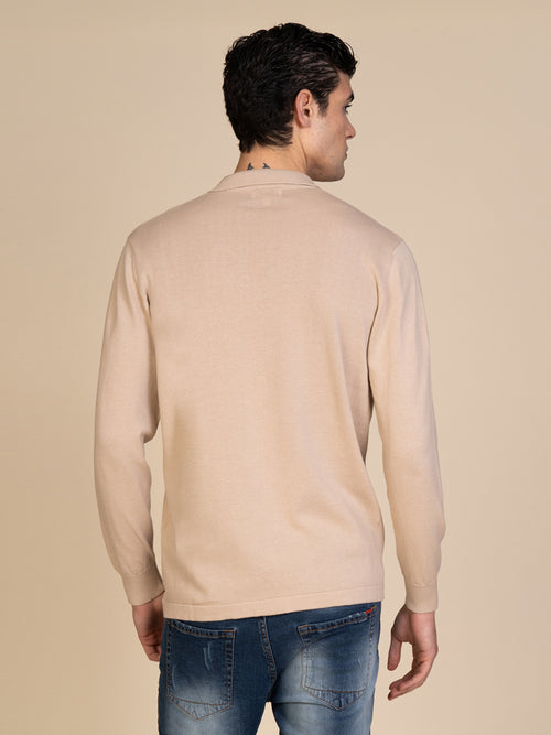 Maglia cardigan in cotone|Colore:Sabbia