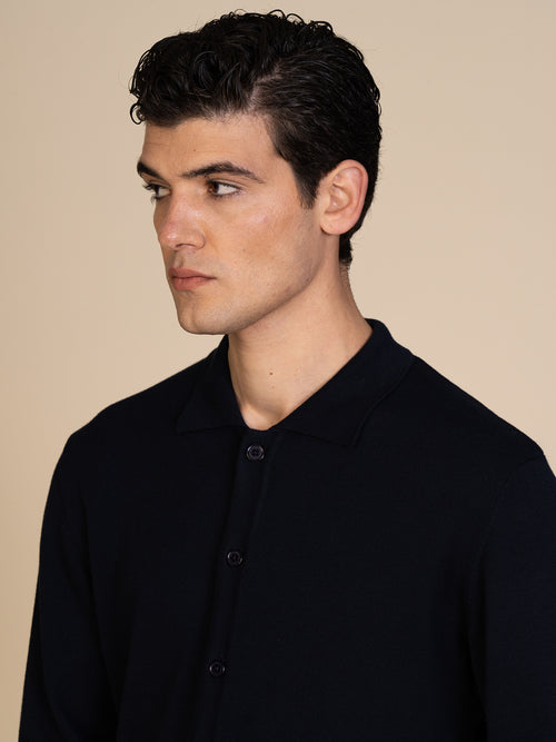 Maglia cardigan in cotone|Colore:Blu