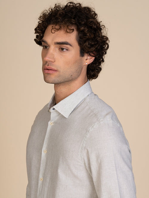 Camicia lino e cotone|Colore:Light green