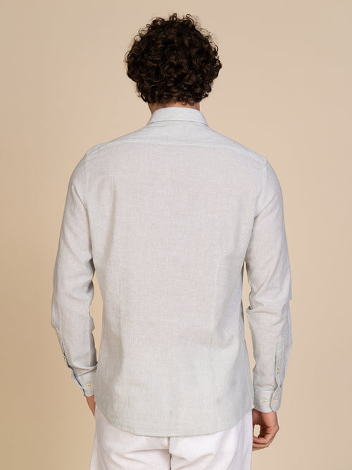 Camicia lino e cotone|Colore:Light green