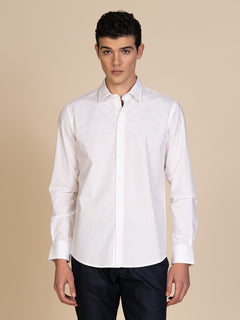 Camicia slim in cotone stretch|Colore:Bianco
