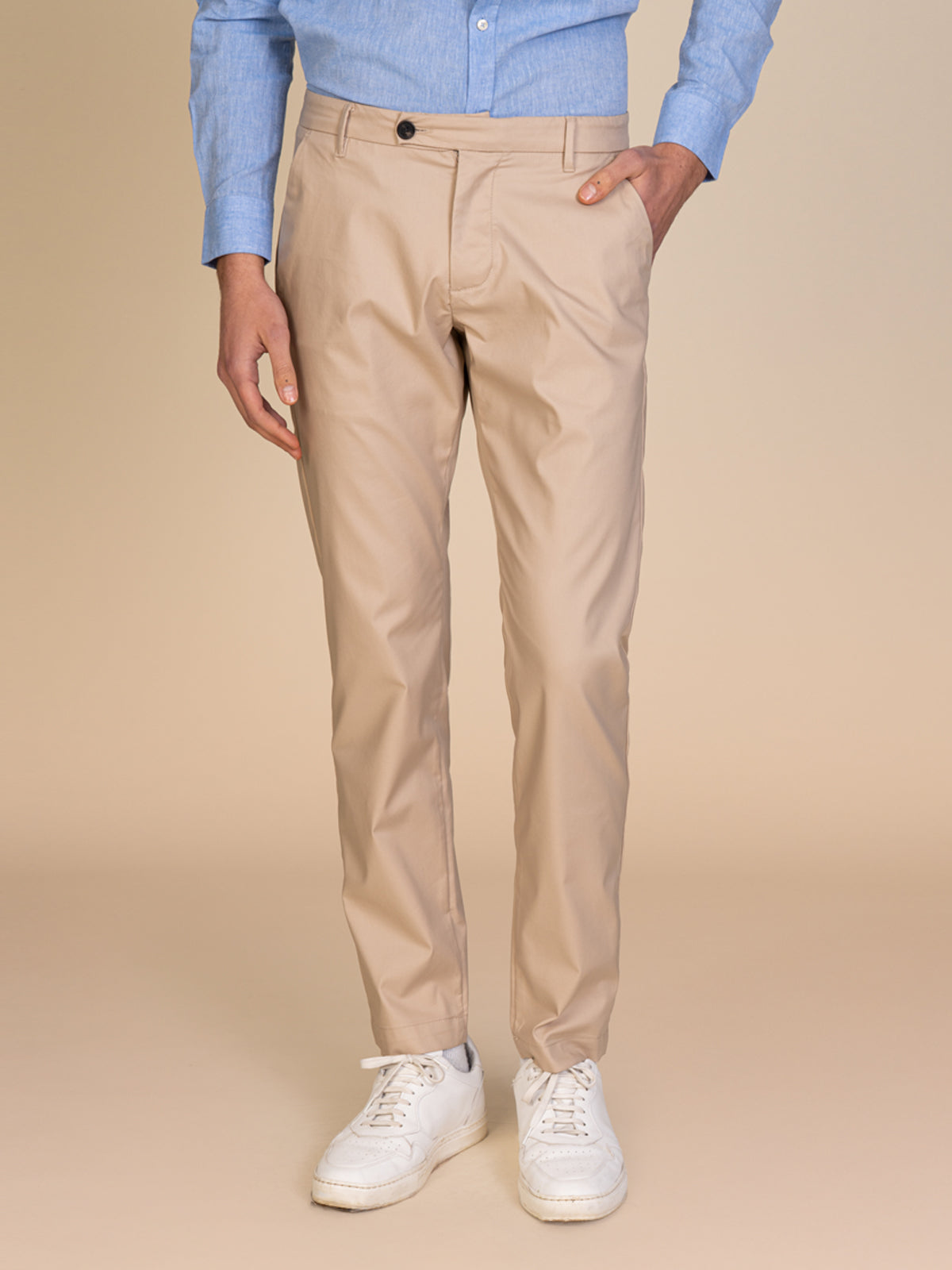 Pantaloni chino stretch|Colore:Sabbia