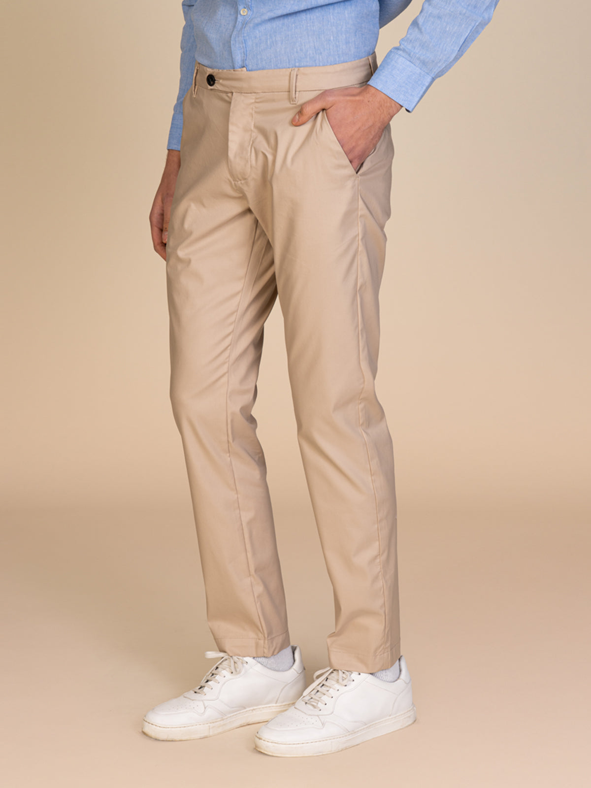 Pantaloni chino stretch|Colore:Sabbia