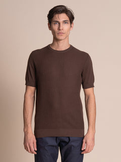 Maglia girocollo lavorazione maglia|Colore:Cacao