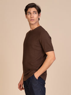 Maglia girocollo lavorazione maglia|Colore:Cacao