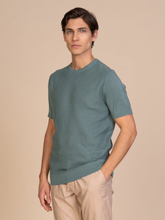 Maglia girocollo lavorazione maglia|Colore:Salvia