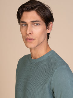 Maglia girocollo lavorazione maglia|Colore:Salvia