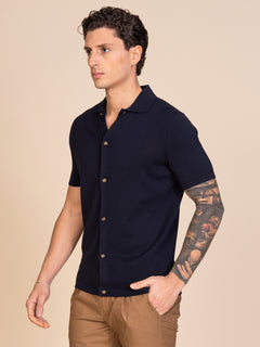 Polo maglia Full-button|Colore:Blu