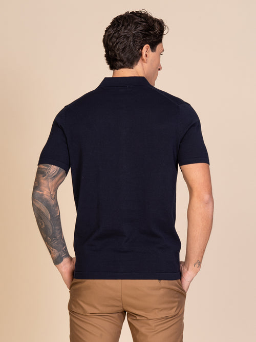 Polo maglia Full-button|Colore:Blu