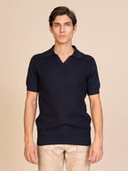 Polo maglia lavorazione frontale|Colore:Blu