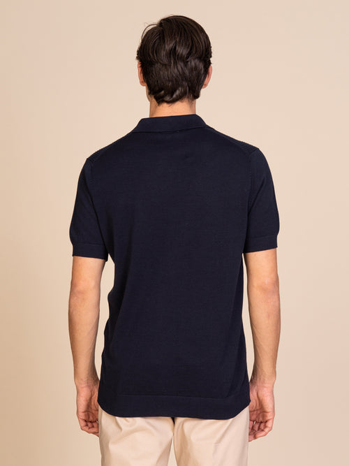 Polo maglia lavorazione frontale|Colore:Blu