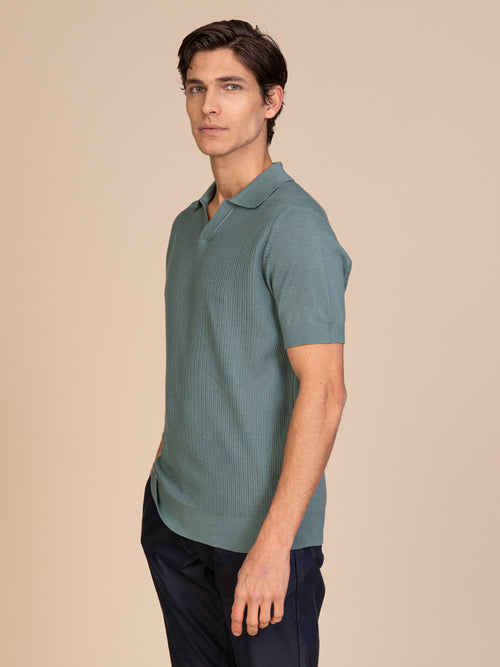 Polo maglia lavorazione frontale|Colore:Salvia