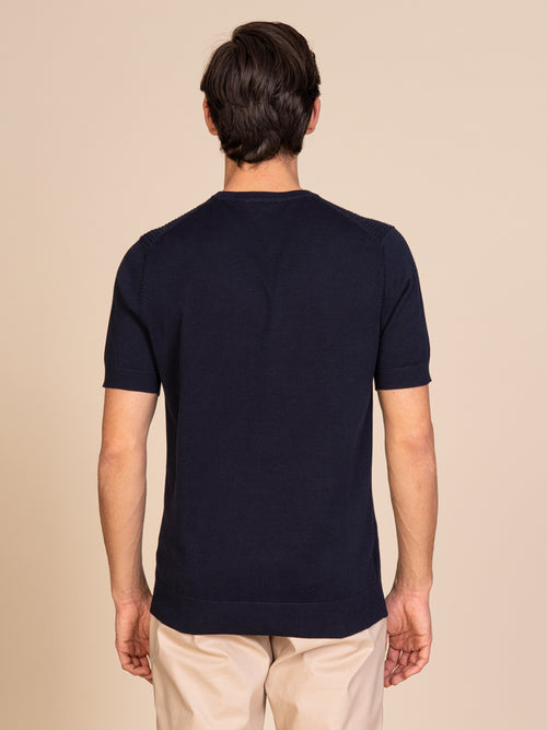 Maglia girocollo lavorazione maglia|Colore:Blu