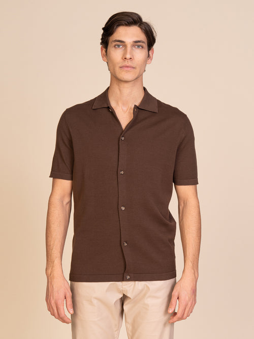 Polo maglia Full-button|Colore:Cacao
