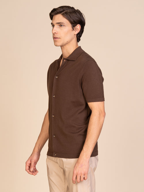 Polo maglia Full-button|Colore:Cacao