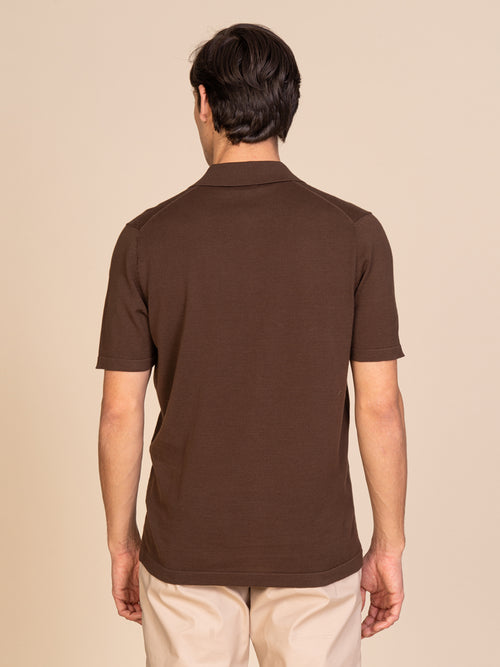 Polo maglia Full-button|Colore:Cacao
