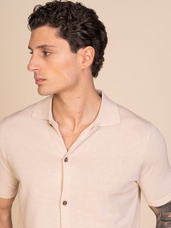 Polo maglia Full-button|Colore:Sabbia