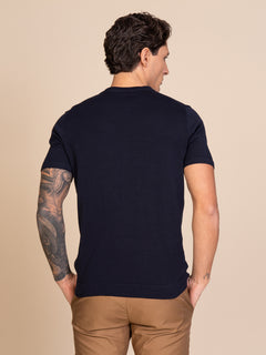 Maglia girocollo mezza manica|Colore:Blu