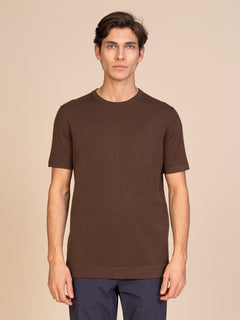 Maglia girocollo mezza manica|Colore:Cacao