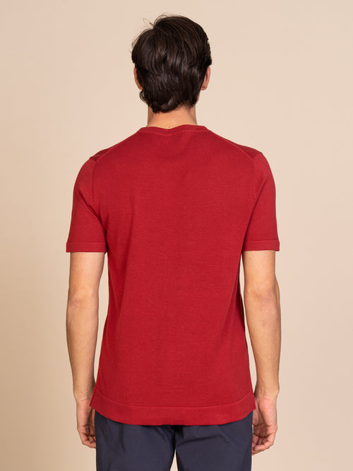 Maglia girocollo mezza manica|Colore:Ciliegia