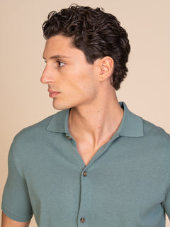 Polo maglia Full-button|Colore:Salvia