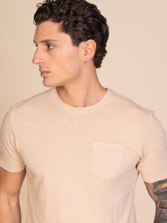 T-Shirt con taschino|Colore:Beige