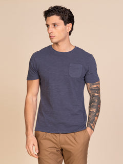 T-Shirt con taschino|Colore:Blu