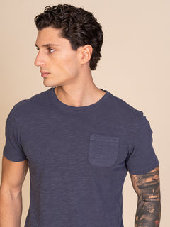 T-Shirt con taschino|Colore:Blu