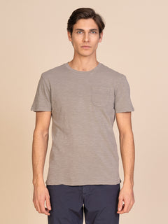 T-Shirt con taschino|Colore:Fango